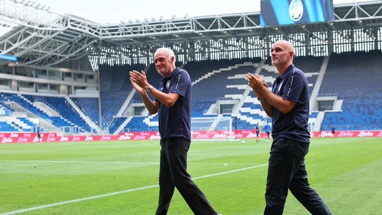Allenamento allo stadio di Bergamo-antonio percassi e luca percassi