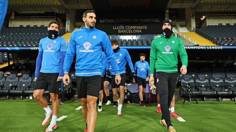 zappacosta rossi toloi-during training session ahead of the UCL match between FC Barcelona - Atalanta_0091