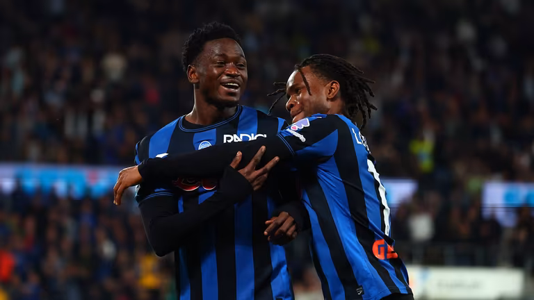dopogol sulemana con lookman ademola-Serie A Enilive 2024-25 giornata 36 Atalanta-Roma_0051