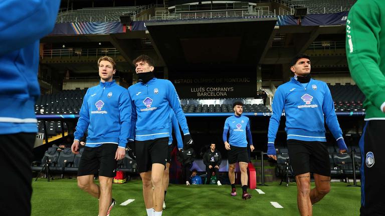 brescianini palestra e bellanova-during training session ahead of the UCL match between FC Barcelona - Atalanta_0092