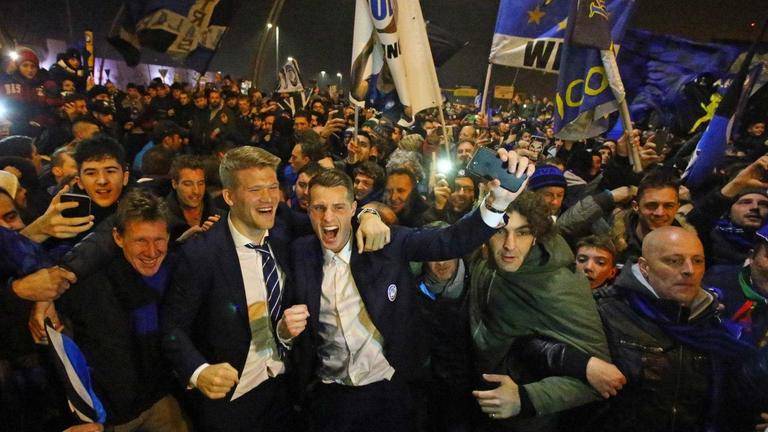 Roma-Atalanta, la festa in aeroporto