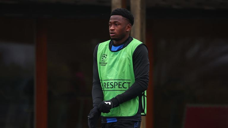 sulemana-during training session ahead of the match Club Brugges - Atalanta UCL knockout phase play-offs 1st leg_0018