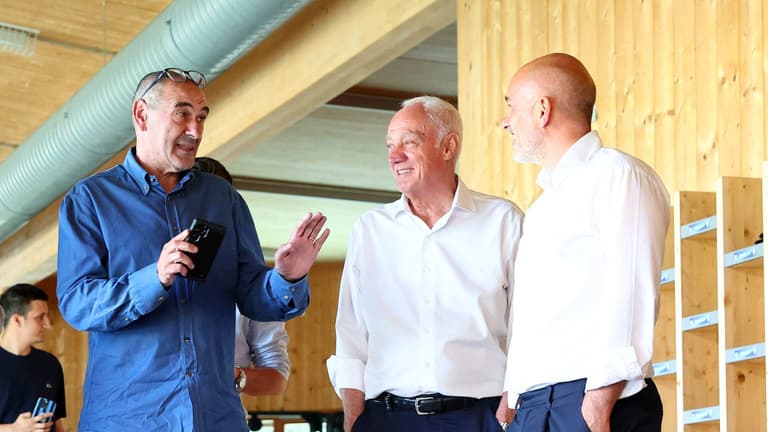 Atalanta - Maurizio Sarri con Antonio Percassi e Luca Percassi