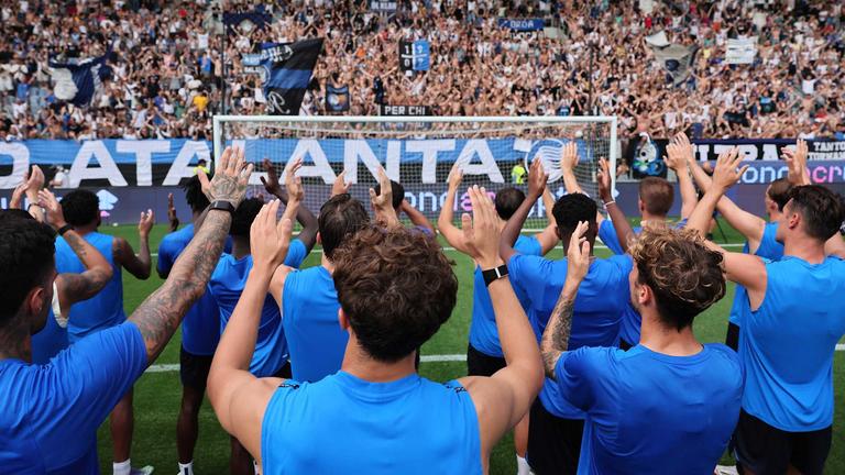 Allenamento allo stadio di Bergamo-squadra