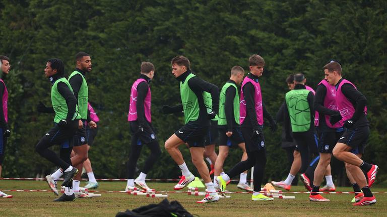 retegui-during training session ahead of the match Club Brugges - Atalanta UCL knockout phase play-offs 1st leg_0030