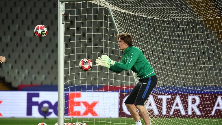 carnesecchi-during training session ahead of the UCL match between FC Barcelona - Atalanta_0105