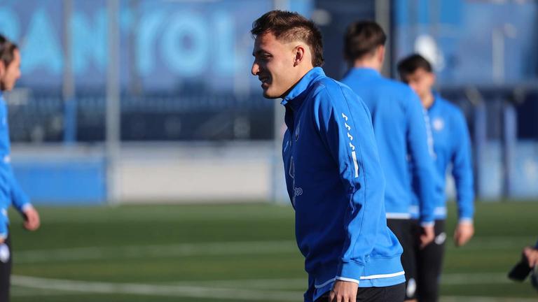 retegui-during training session ahead of the UCL match between FC Barcelona - Atalanta_0176