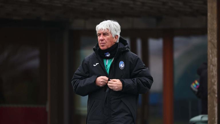 gasperini-during training session ahead of the match Club Brugges - Atalanta UCL knockout phase play-offs 1st leg_0004