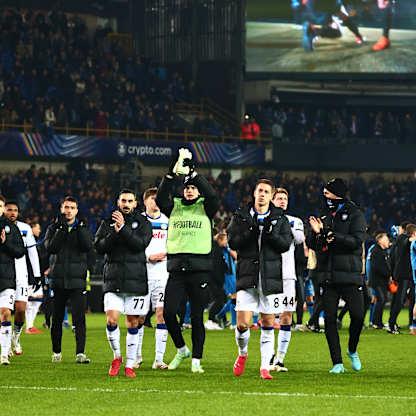 saluto ai tifosi-Club Brugges - Atalanta UCL knockout phase play-offs 1st leg_0044