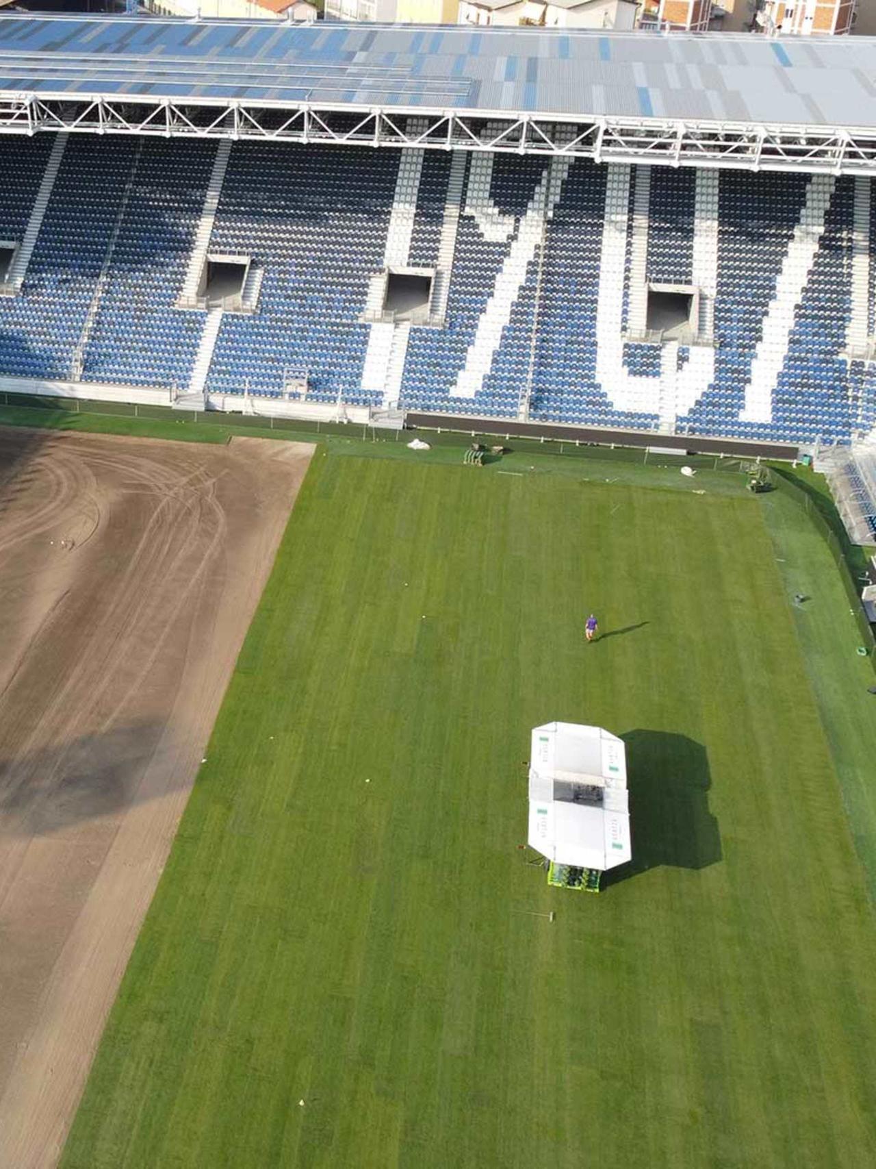 Gewiss Stadium, works on the pitch continue