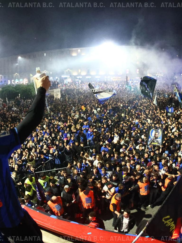 La festa nerazzurra a Bergamo
