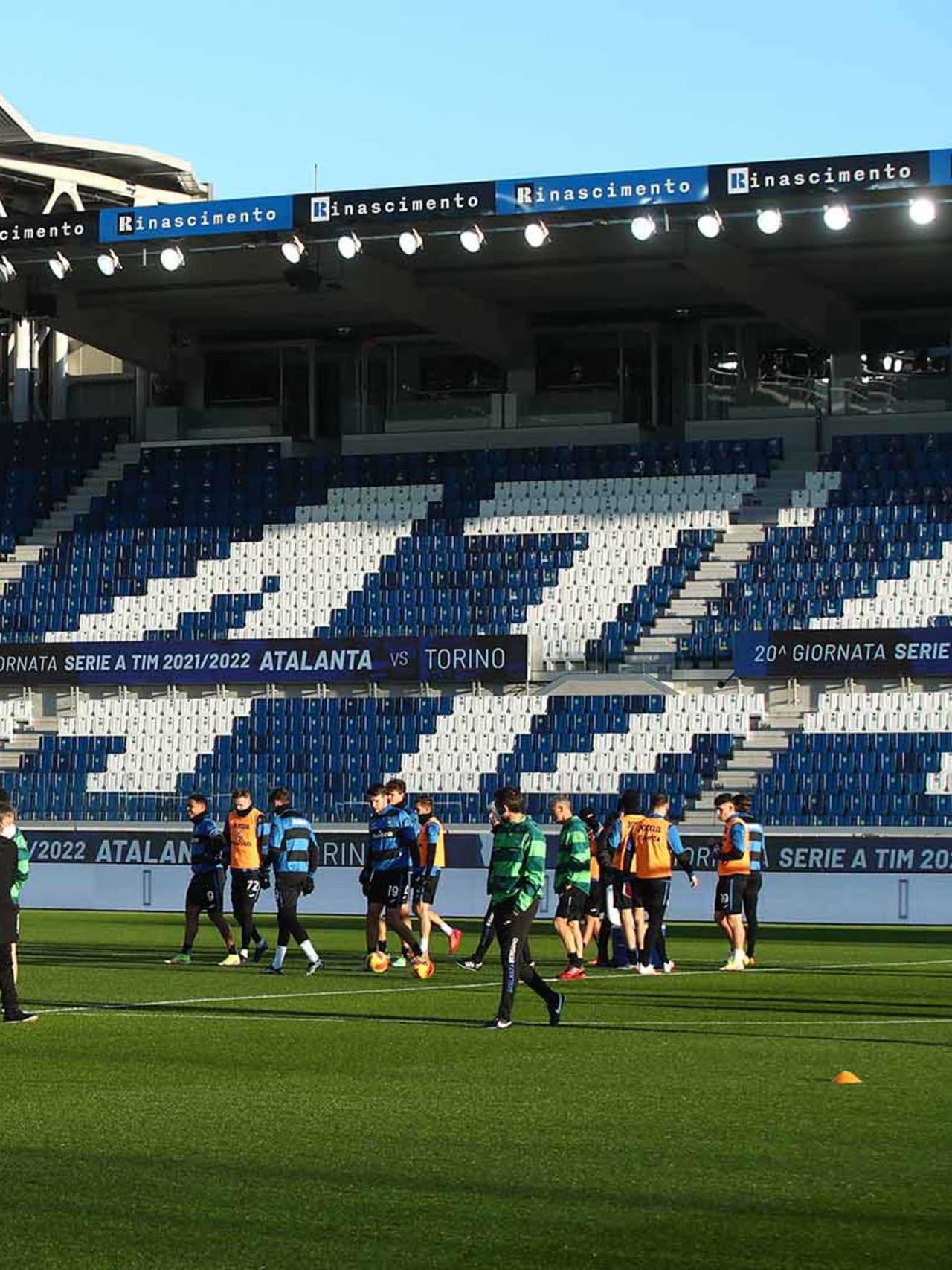 Training at the Gewiss Stadium