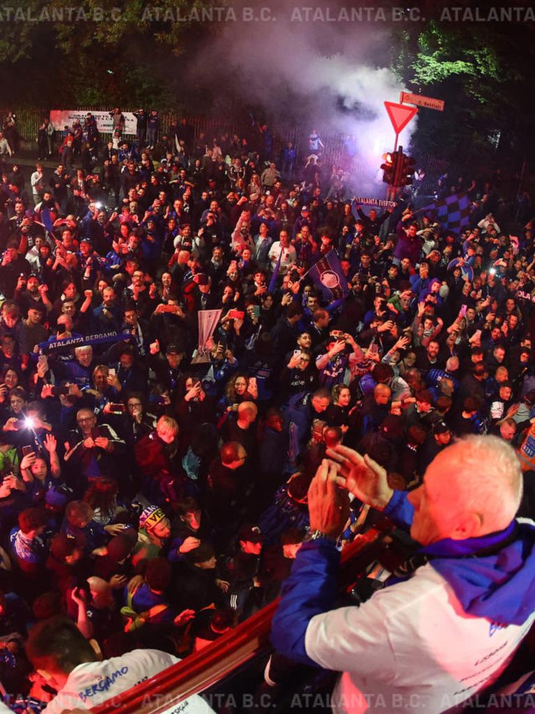 La festa nerazzurra a Bergamo