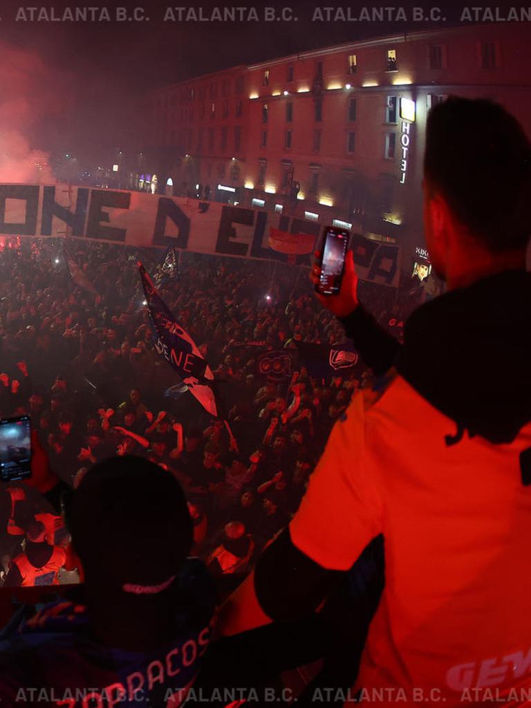 La festa nerazzurra a Bergamo