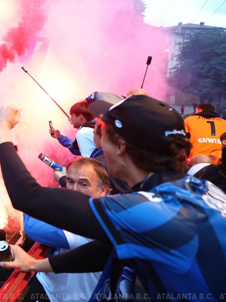 La festa nerazzurra a Bergamo