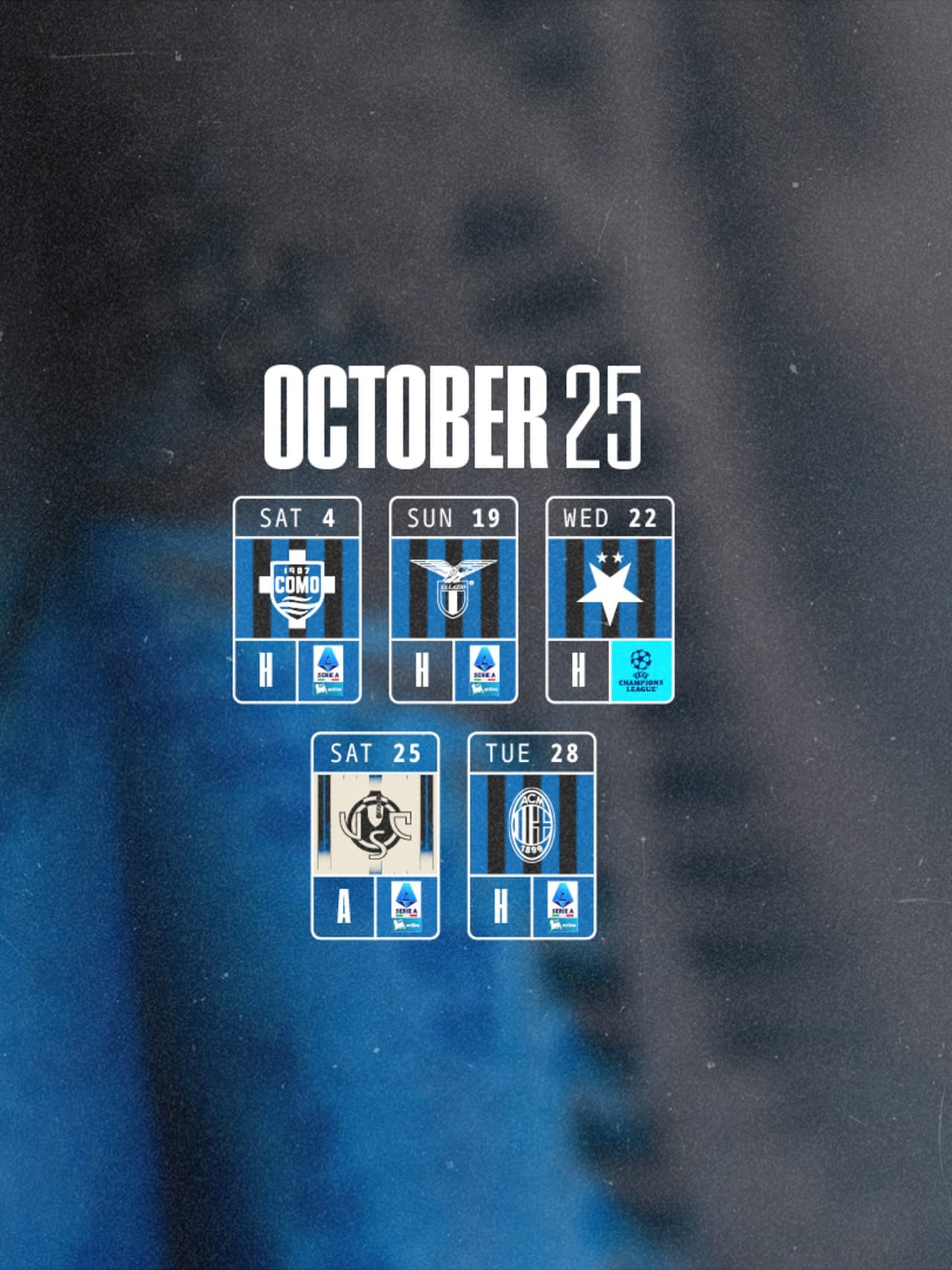 Our monthly schedule, October