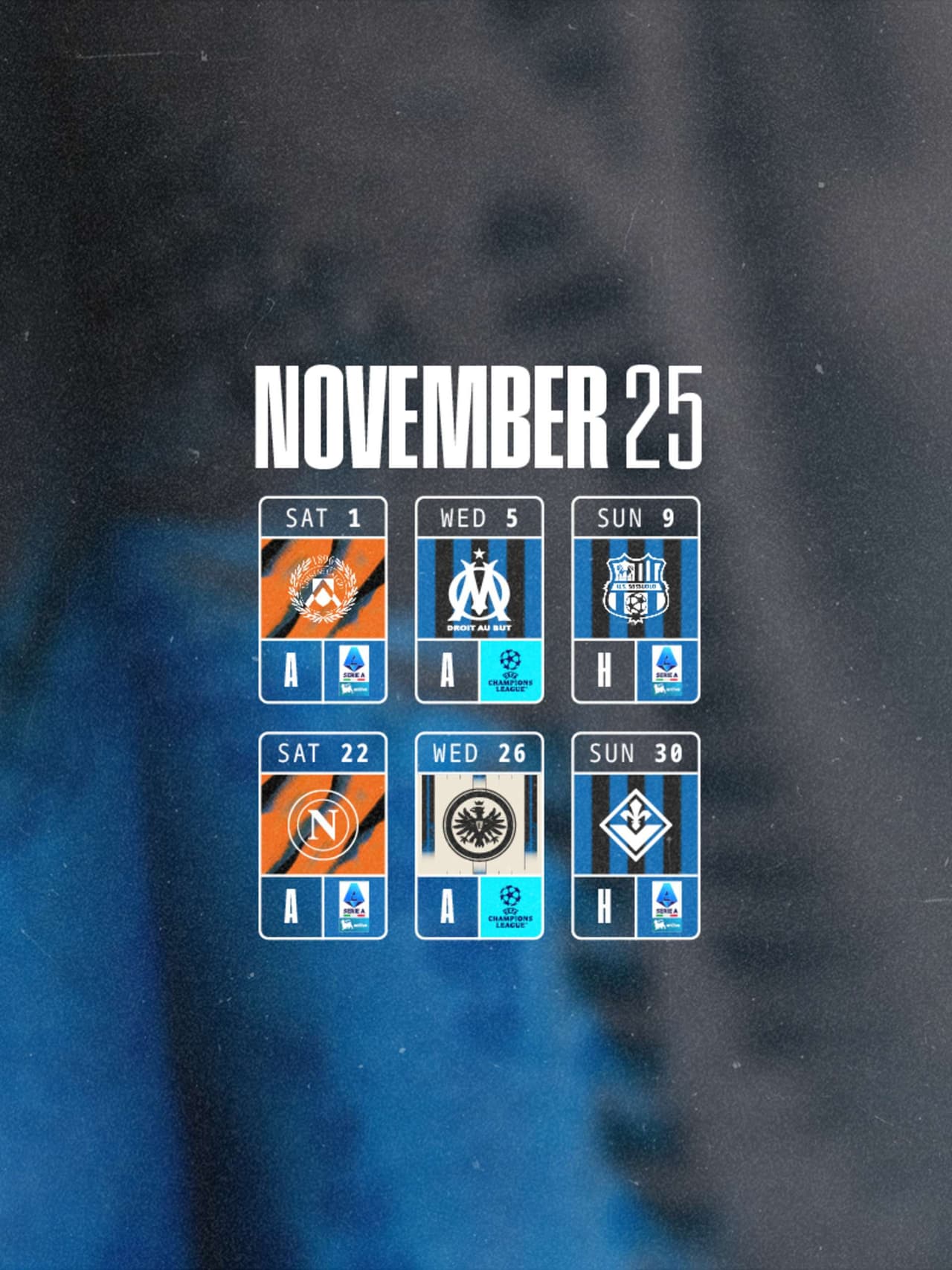 Our monthly schedule, November