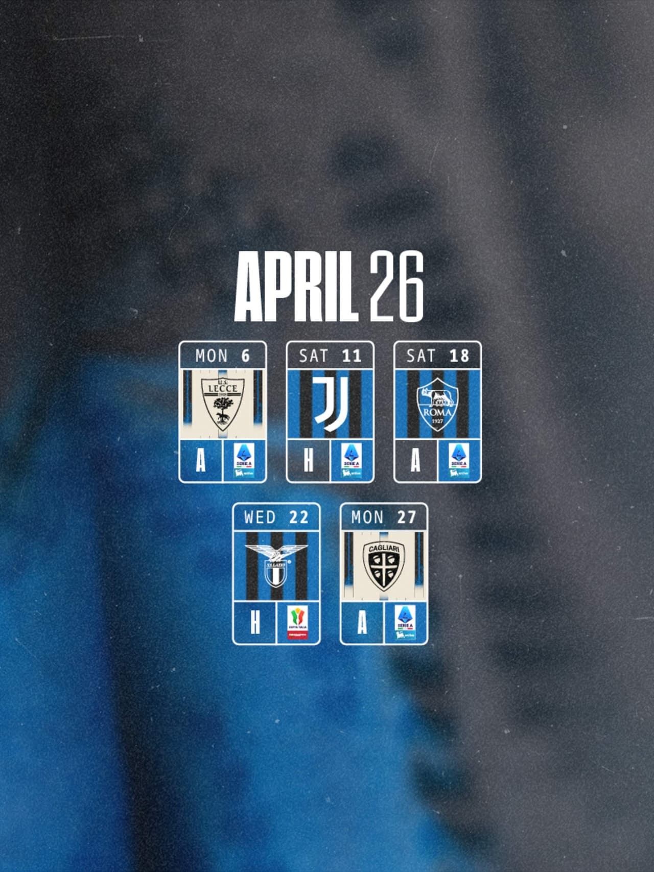 Our monthly schedule, April