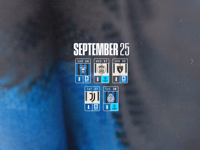 Our monthly schedule, September