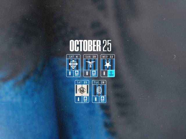 Our monthly schedule, October