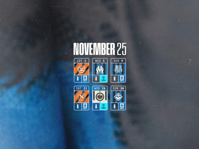 Our monthly schedule, November