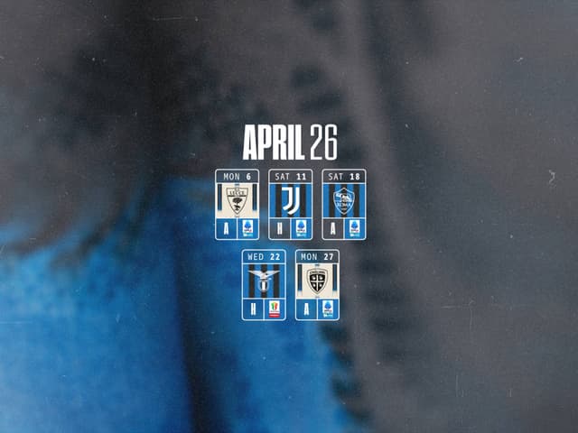 Our monthly schedule, April