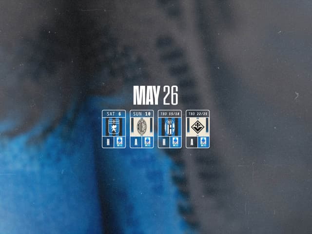 Our monthly schedule, May