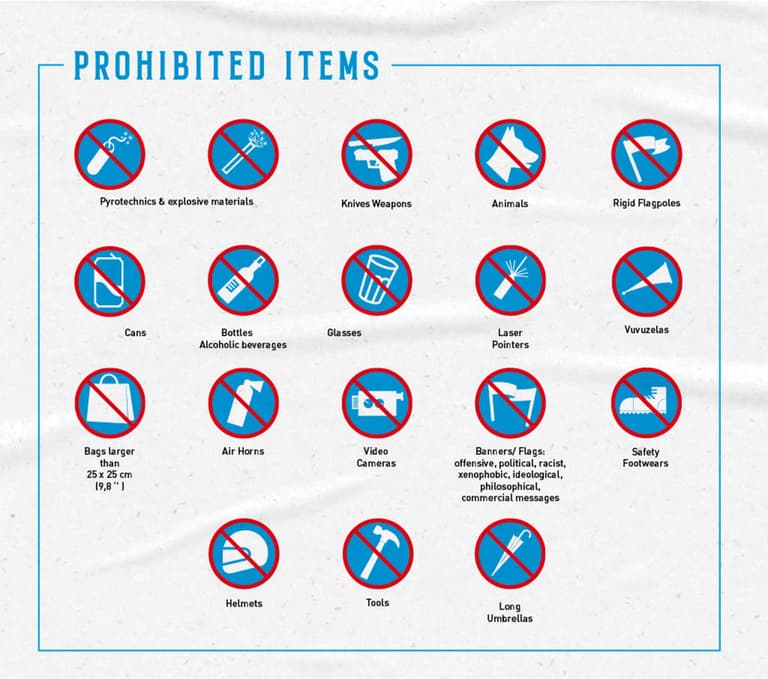 Olympique de Marseille-Atalanta | Oggetti proibiti stadio Marsiglia